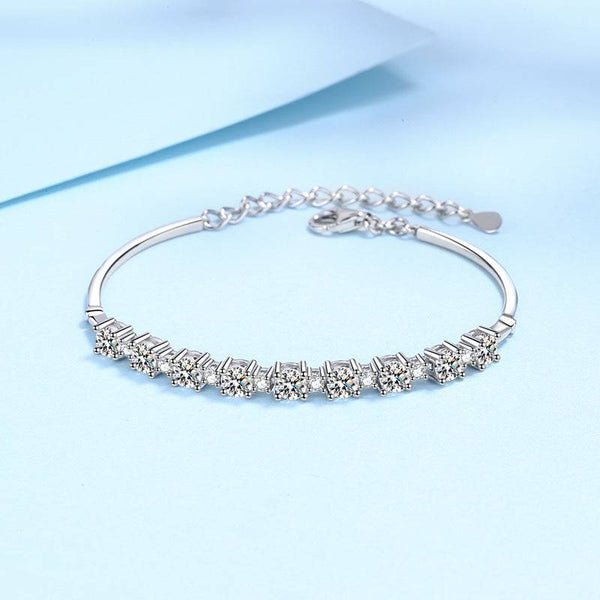 Louily Moissanite Luxury Round Cut Bracelet