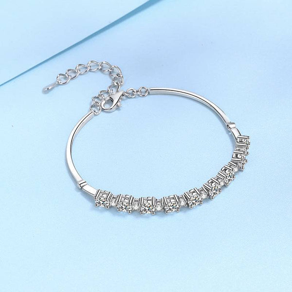 Louily Moissanite Luxury Round Cut Bracelet