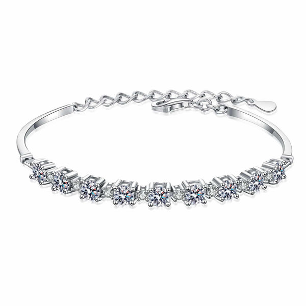 Louily Moissanite Luxury Round Cut Bracelet