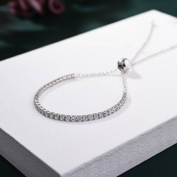 Louily Stunning Round Cut Tennis Bracelet For Women In Sterling Silver