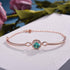 Louily Romantic Rose Gold Round Cut Paraiba Tourmaline Bracelet In Sterling Silver - louilyjewelry