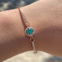 Louily Romantic Rose Gold Round Cut Paraiba Tourmaline Bracelet In Sterling Silver - louilyjewelry