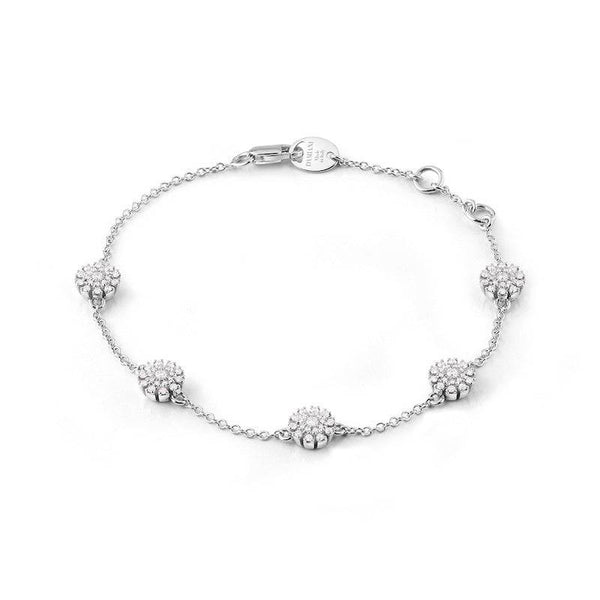Louily Elegant Flower Design Bracelet For Women In Sterling Silver