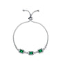 Louily Luxury Emerald Cut Emerald Green Bracelet for Women In Sterling Silver - louilyjewelry