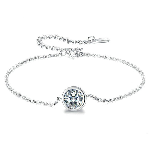 Louily Sterling Silver Classic Diamond Bracelet