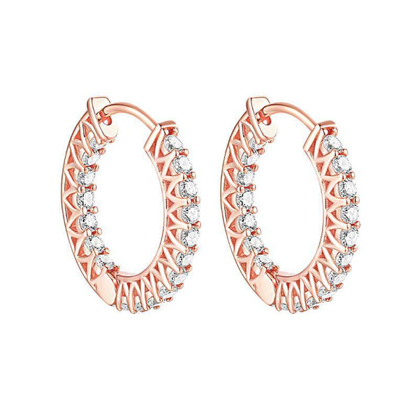 Louily Rose Gold Classic Hoop Earrings In Sterling Silver