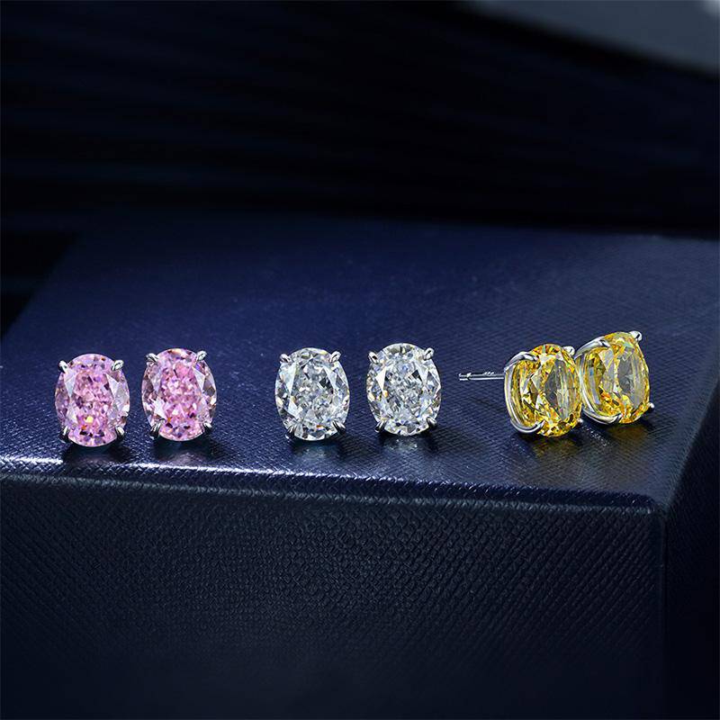 Louily Stunning Classic Oval Cut Simulated Diamond Stud Earrings In Sterling Silver - louilyjewelry