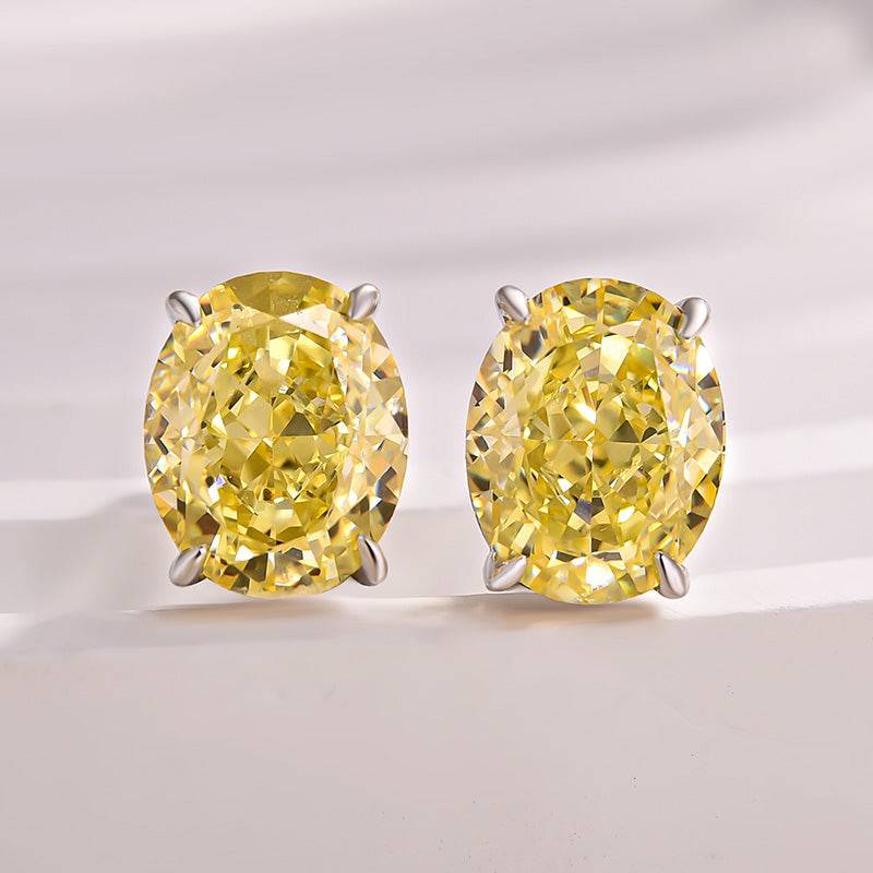 Louily Stunning Classic Oval Cut Simulated Diamond Stud Earrings In Sterling Silver - louilyjewelry