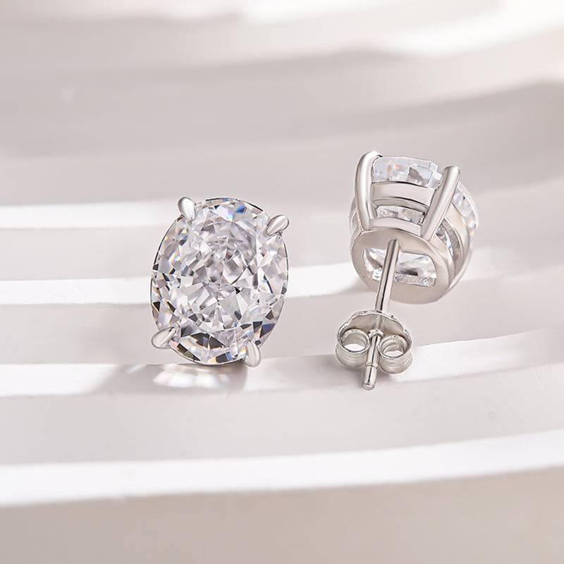 Louily Stunning Classic Oval Cut Simulated Diamond Stud Earrings In Sterling Silver - louilyjewelry