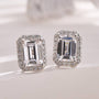 3.0 Carat Halo Sparkle Women's Stud Earrings In Sterling Silver - louilyjewelry