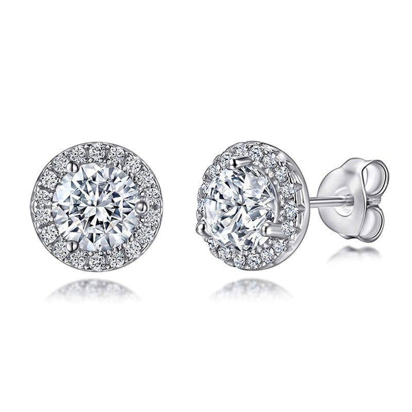 Louily Birthstone Stud Earrings In Sterling Silver