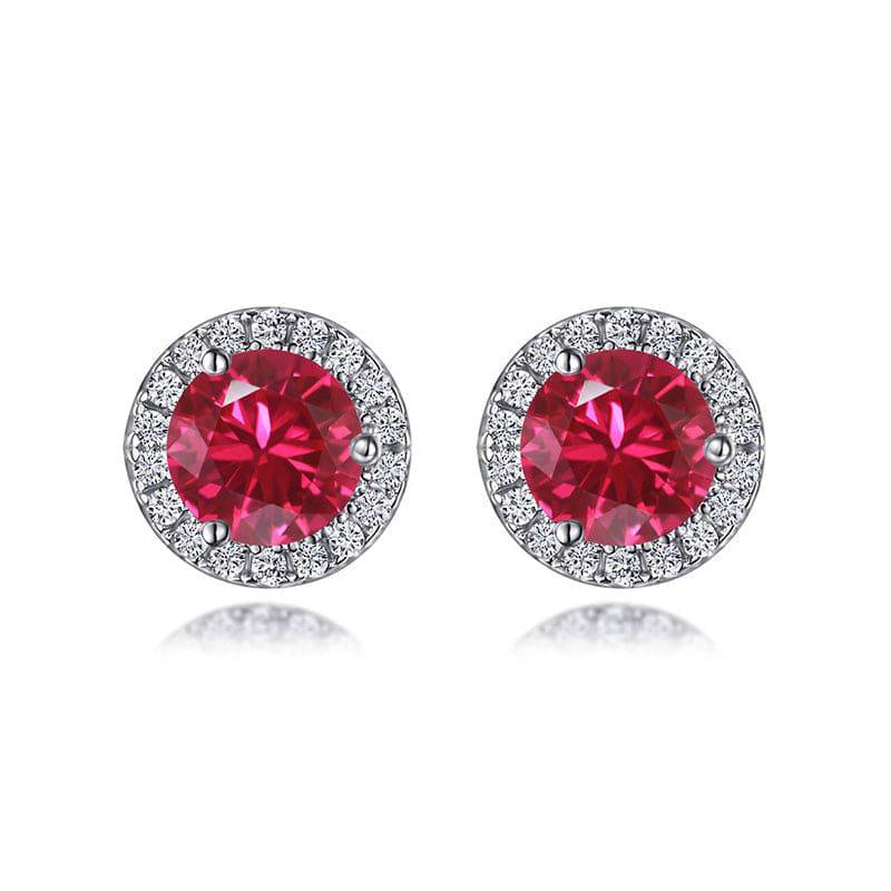 Louily Birthstone Stud Earrings In Sterling Silver - louilyjewelry