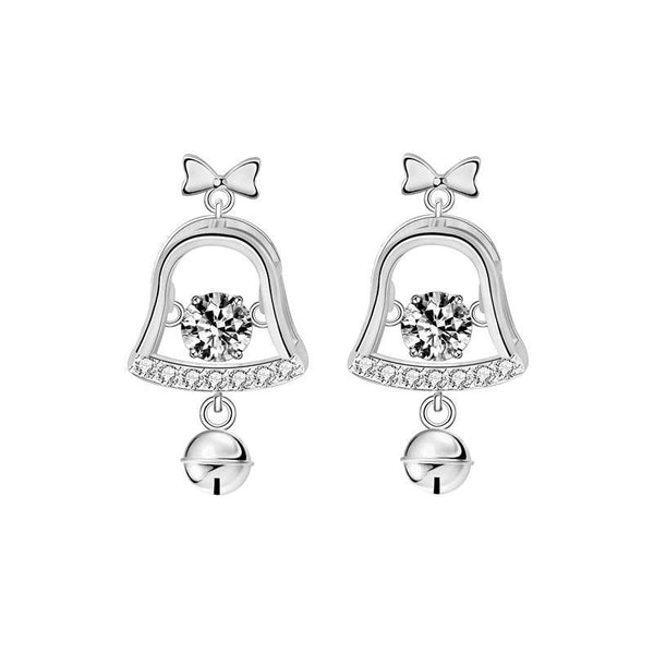 Louily Christmas Bell Moissanite Earrings