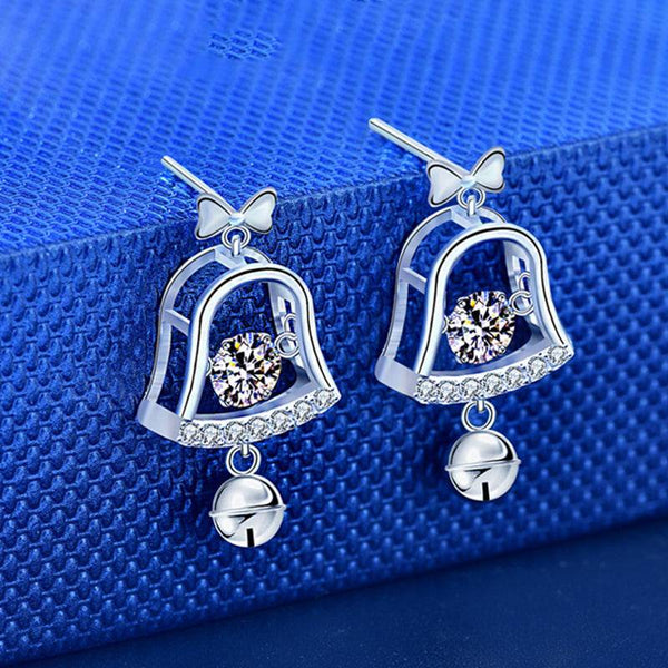 Louily Christmas Bell Moissanite Earrings