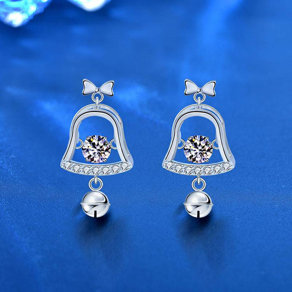 Louily Christmas Bell Moissanite Earrings