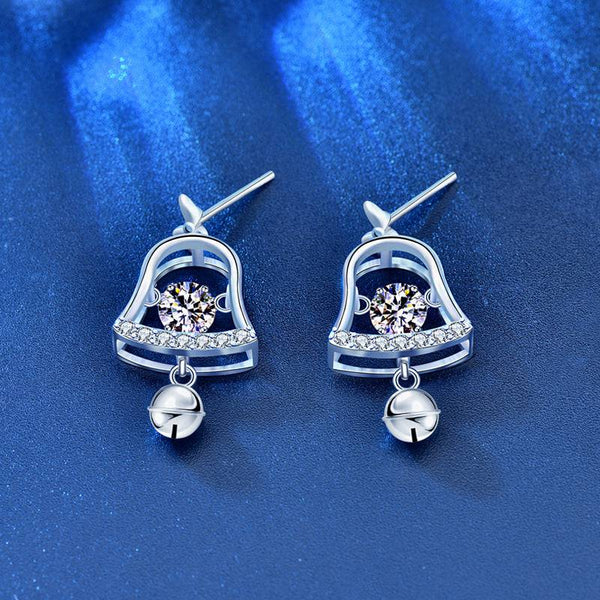 Louily Christmas Bell Moissanite Earrings