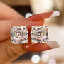 Louily Classic Asscher Cut Women's Stud Earrings In Sterling Silver - louilyjewelry