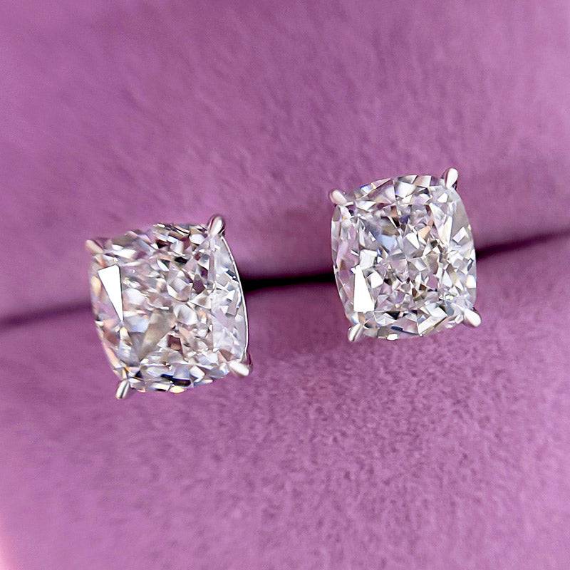 2.0Ct Classic Cushion Cut Women's Stud Earrings In Sterling Silver - louilyjewelry