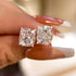 2.0Ct cushion cut stud earrings close-up