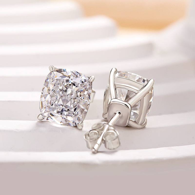 2.0Ct Classic Cushion Cut Women's Stud Earrings In Sterling Silver - louilyjewelry
