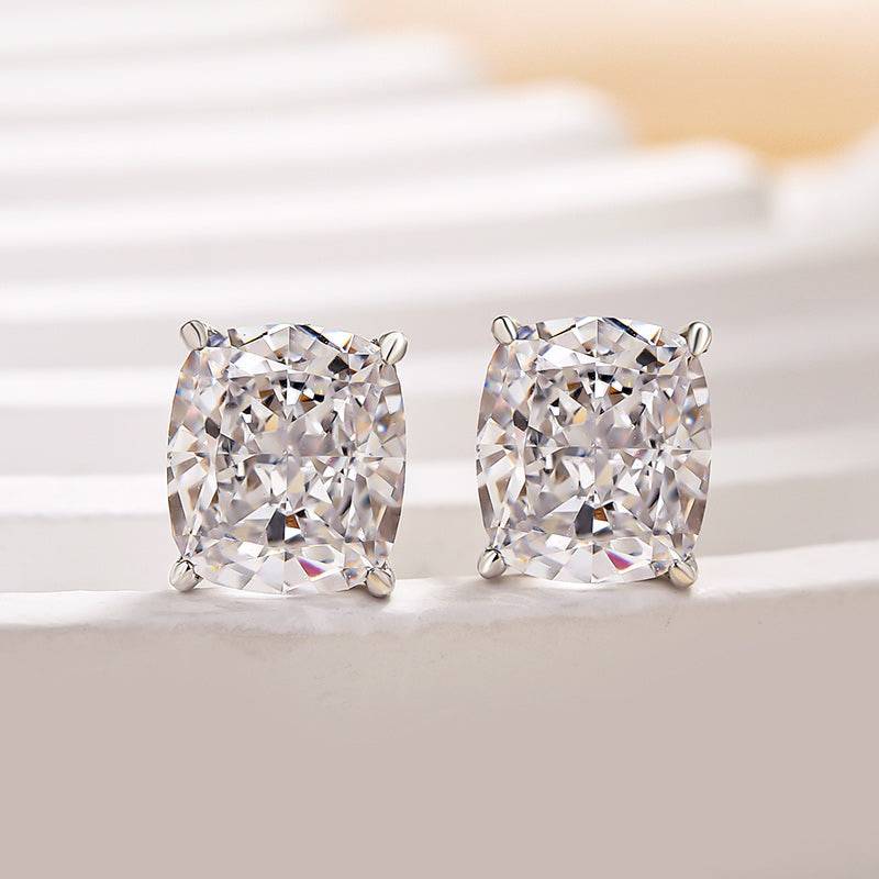2.0Ct Classic Cushion Cut Women's Stud Earrings In Sterling Silver - louilyjewelry