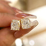 2.0Ct Classic Cushion Cut Women's Stud Earrings In Sterling Silver - louilyjewelry