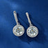 Louily Classic Halo Round Cut Drop Earrings In Sterling Silver - louilyjewelry