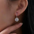 Louily Classic Halo Round Cut Drop Earrings In Sterling Silver - louilyjewelry