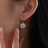 Louily Classic Halo Round Cut Drop Earrings In Sterling Silver - louilyjewelry