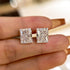 Louily Classic Radiant Cut Women's Stud Earrings In Sterling Silver - louilyjewelry