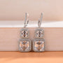 Louily Elegant Halo Asscher Cut Women's Earrings In Sterling Silver - louilyjewelry