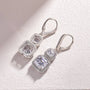 Louily Elegant Halo Asscher Cut Women's Earrings In Sterling Silver - louilyjewelry