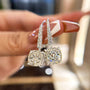 Louily Exquisite Cushion Cut Women's Earrings In Sterling Silver - louilyjewelry