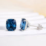 Louily Lovely Cushion Cut Montana Blue Sapphire Earrings - louilyjewelry