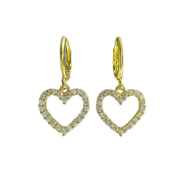 Louily Lovely Heart Shaped Women's Stud Earrings In Sterling Silver