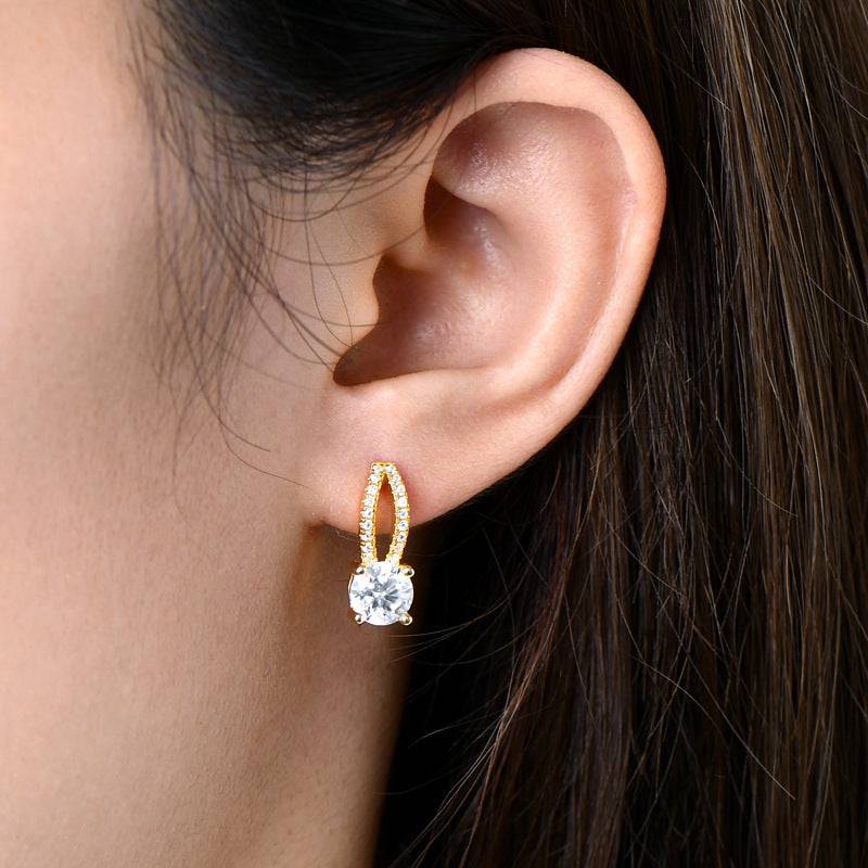 Louily Moissanite Round Cut Stud Earrings - louilyjewelry