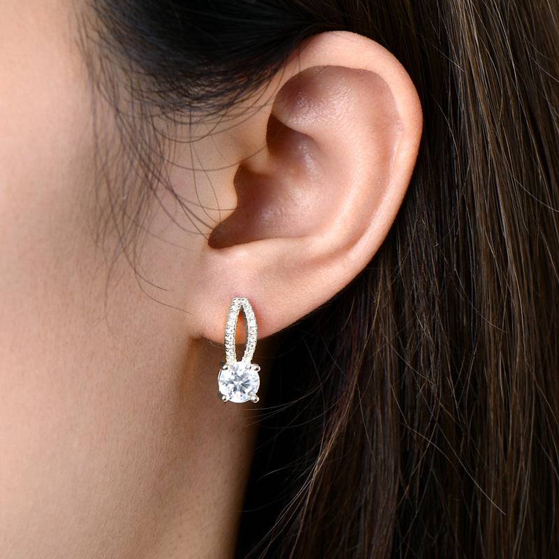 Louily Moissanite Round Cut Stud Earrings - louilyjewelry