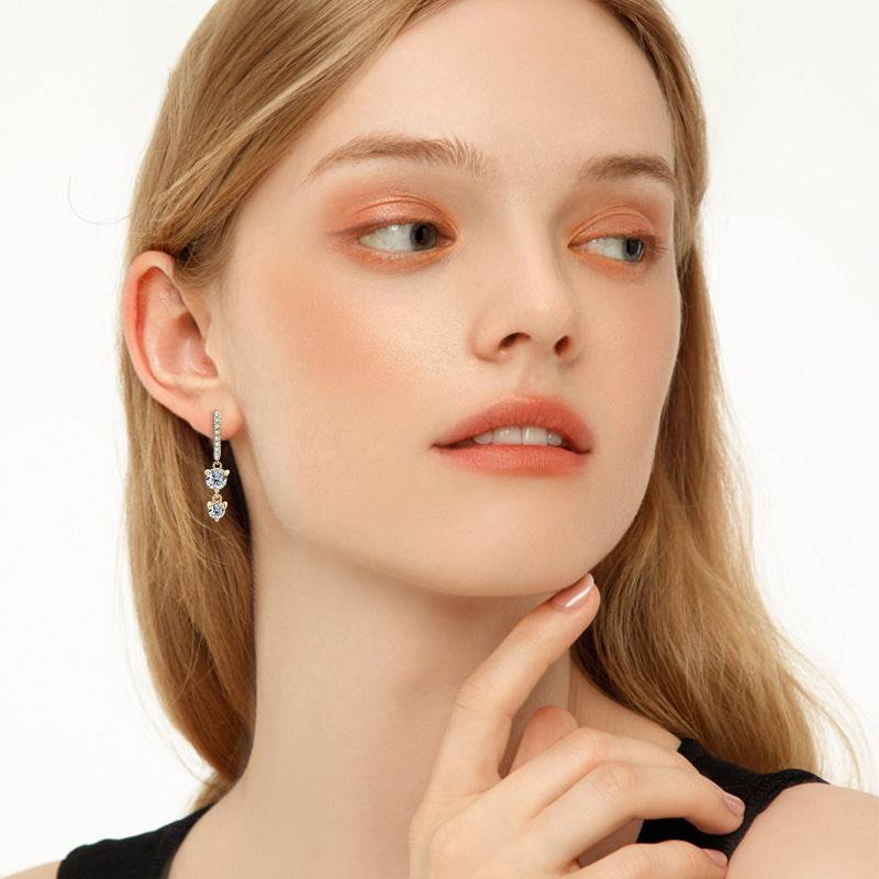 Louily Moissanite Tassel Round Cut Earrings - louilyjewelry