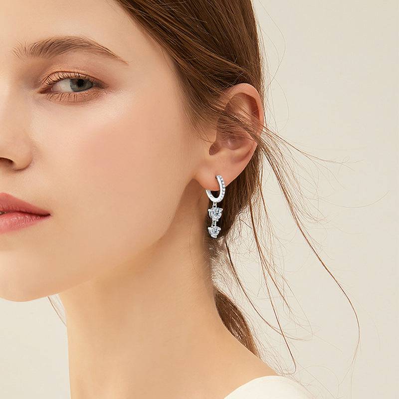 Louily Moissanite Tassel Round Cut Earrings - louilyjewelry