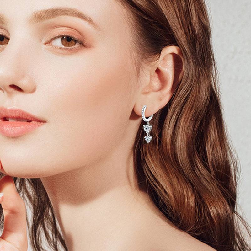 Louily Moissanite Tassel Round Cut Earrings - louilyjewelry