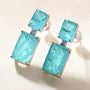 Louily Rare Synthetic Paraiba Tourmaline Women's Earrings In Sterling Silver - louilyjewelry