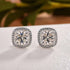Louily Sparkle Halo Cushion Cut Women's Stud Earrings In Sterling Silver - louilyjewelry