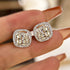 Louily Sparkle Halo Cushion Cut Women's Stud Earrings In Sterling Silver - louilyjewelry