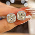 Louily Sparkle Halo Cushion Cut Women's Stud Earrings In Sterling Silver - louilyjewelry