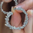 Louily Sparkle Round Cut Women's Hoop Earrings In Sterling Silver - louilyjewelry