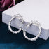 Louily Sparkle Round Cut Women's Hoop Earrings In Sterling Silver - louilyjewelry