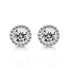 Louily Sterling Silver Classic Halo Round Cut Earring - louilyjewelry