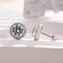 Louily Sterling Silver Classic Halo Round Cut Earring - louilyjewelry