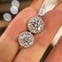 Louily Sterling Silver Classic Halo Round Cut Earring - louilyjewelry