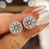 Louily Sterling Silver Classic Halo Round Cut Earring - louilyjewelry